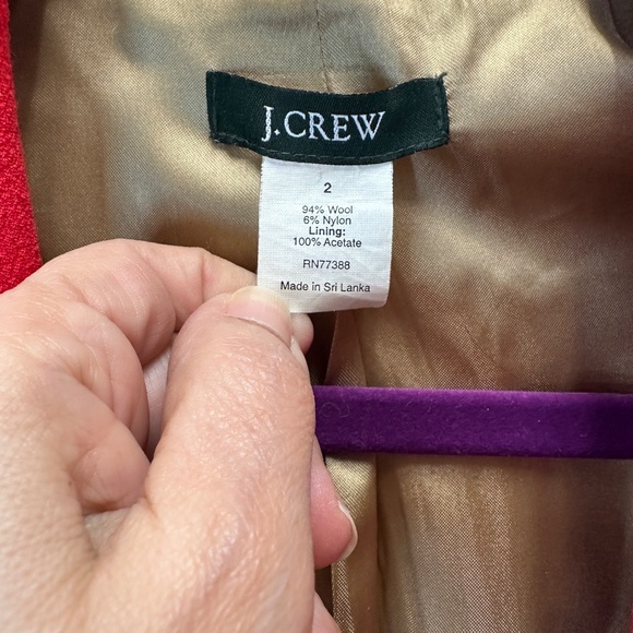 J Crew Wool Lady Day Coat Red Size 2 Button Up Lined With Pockets - Picture 10 of 16